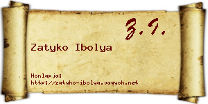 Zatyko Ibolya névjegykártya