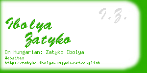 ibolya zatyko business card